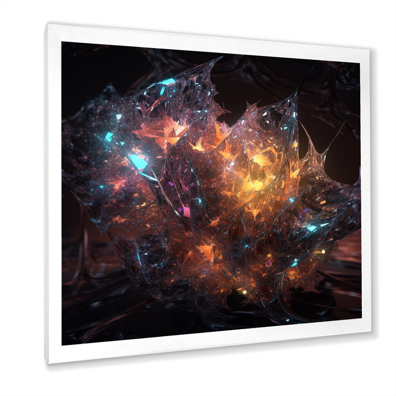 Liquid Crystal Fusion - Print, White Single Picture Framed, 36" H x 36" W x 1.5" D