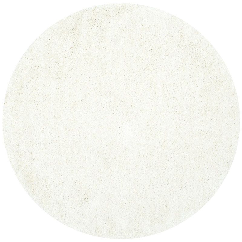 Anacortes Shag Hand Tufted Performance Solid Color Rug, Round 8'