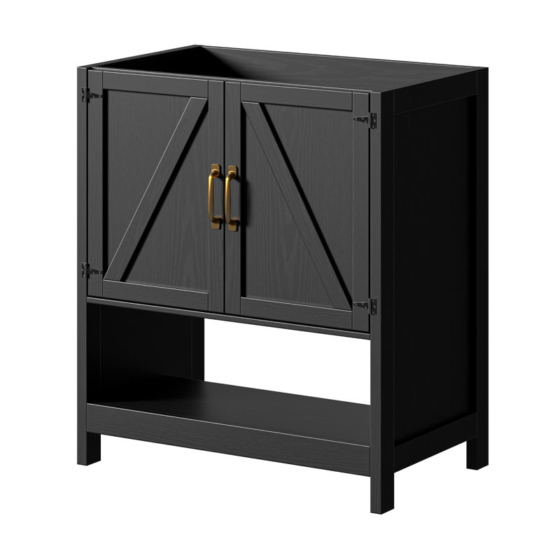Base de meuble-lavabo simple 30 po seulement, Noir