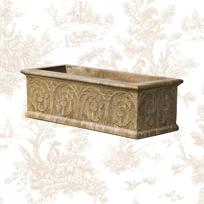 Rekiyah Planter Box, 11.25″ H x 47.75″ W x 14.5″ D, Aged Limestone