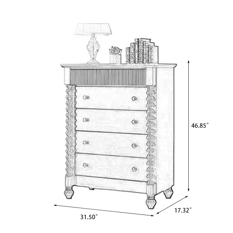 Dark Cherry Solid Wood Accent Cabinet