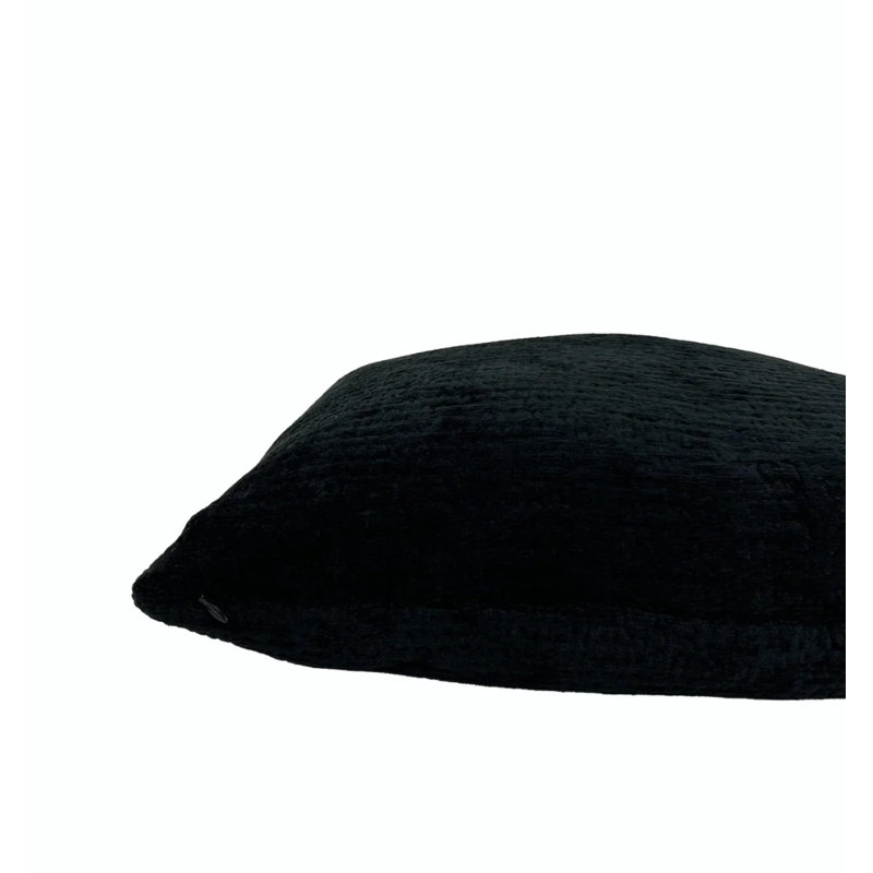 Housse de coussin en chenille unie, H 22 po x l 22 po 2, Noir