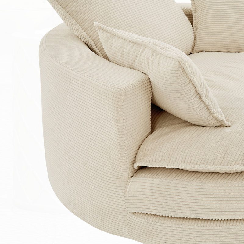 Fauteuil demi-tonneau pivotant, Beige