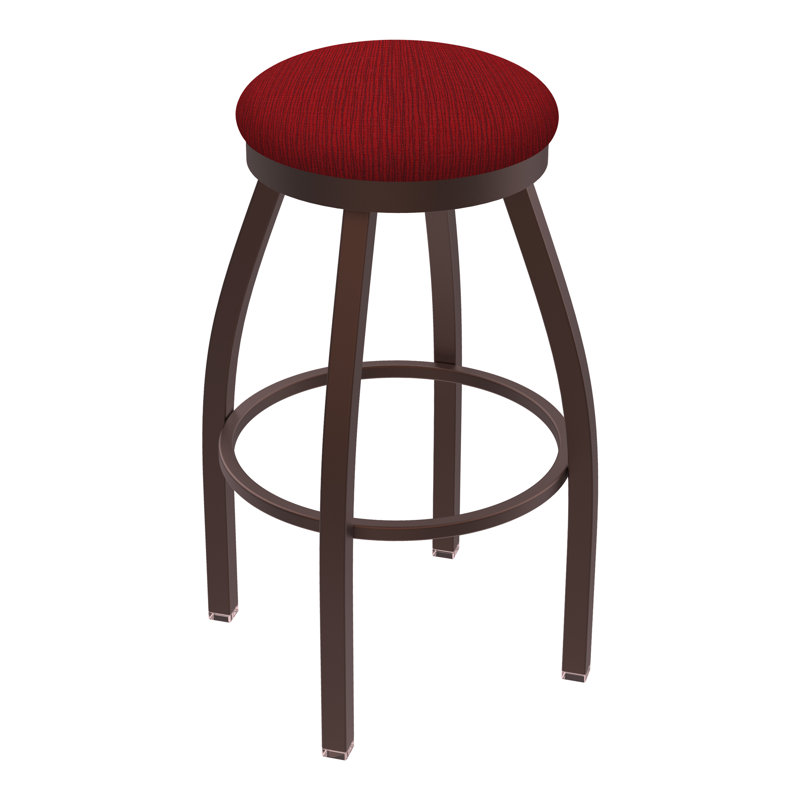 Tabouret pivotant80280 Misha, Tissu - rubis graphique, Bronze, Tabouret de bar (assise de 30 po de hauteur)