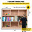 Armoire de rangement pour salle de classe en contreplaqué à 8 sections avec tablettes de rangement préscolaires de 36 pouces de hauteur avec roulettes