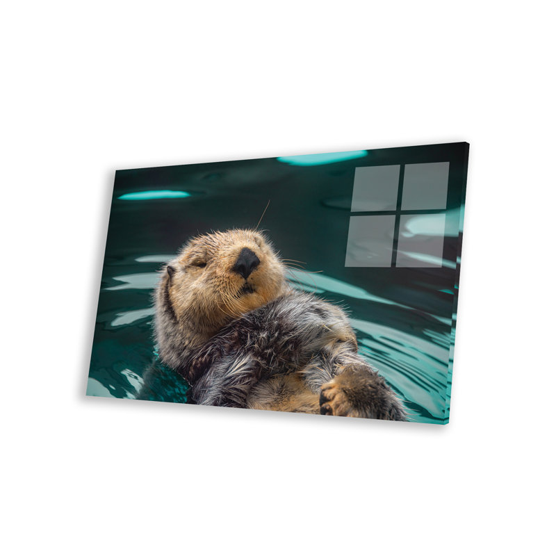 Mignonne loutre de mer amusante avec des animaux de l'océan