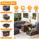 Caradog Wicker 6 - Person Patio Conversation Sets with Cushions, Coffee Table and 44" Fire Pit