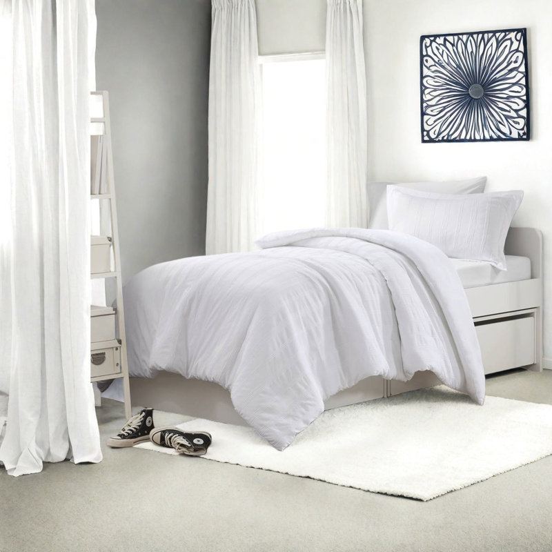Ensembles de literie simple en polyester durable, style rayé moderne pour la maison