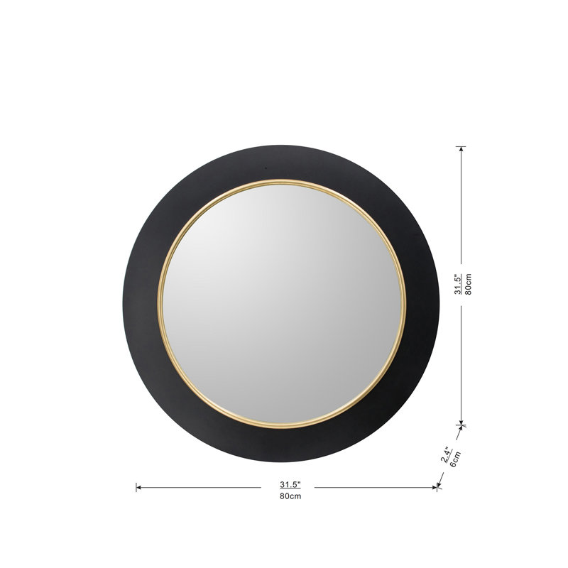 Miroir d'appoint Makayla, H 31,5 po x L 31,5 po x P 2,2 po