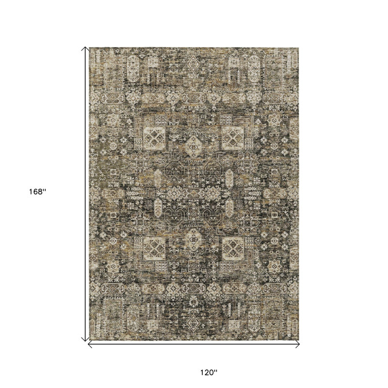 Tapis extérieur lavable intérieur café et beige 10 pi x 14 pi