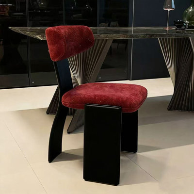 Chaise d'appoint à dossier rouge rouge (ensemble de 2)
