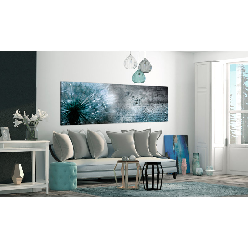 Pissenlit bleu - impression sur toile panoramique, H 15,7 po x l 47,2 po