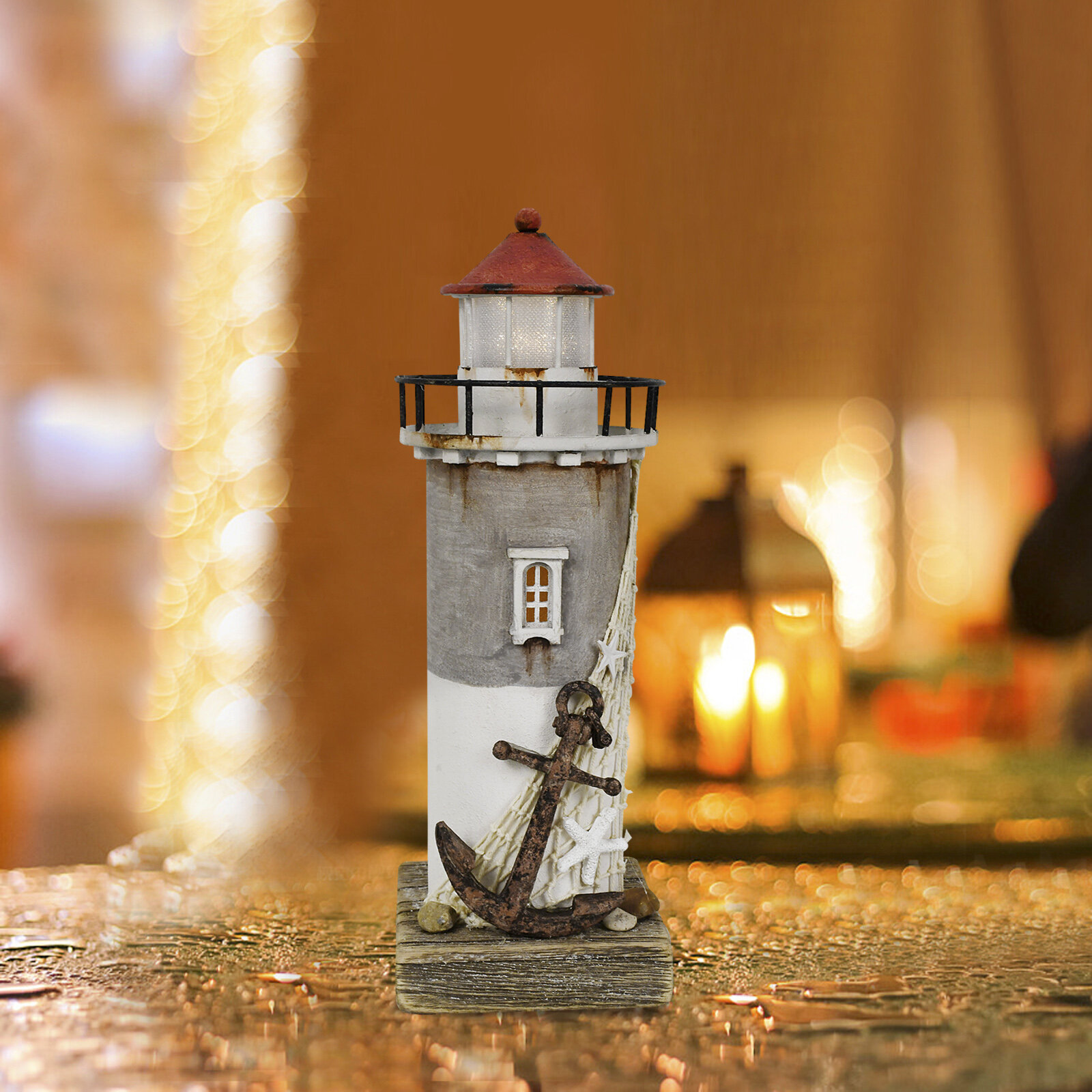 Breakwater Bay Nautical Lighthouse Table Decorations LED Lighthouse ...