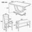 6-Piece Wood Half Round Dining Table Set Kitchen Table Set with Long Bench and 4 Dining Chairs, Modern Style-1923898928