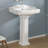 TOBILI 26" Tall Glossy Porcelain Rectangular Pedestal Bathroom Sink with Overflow