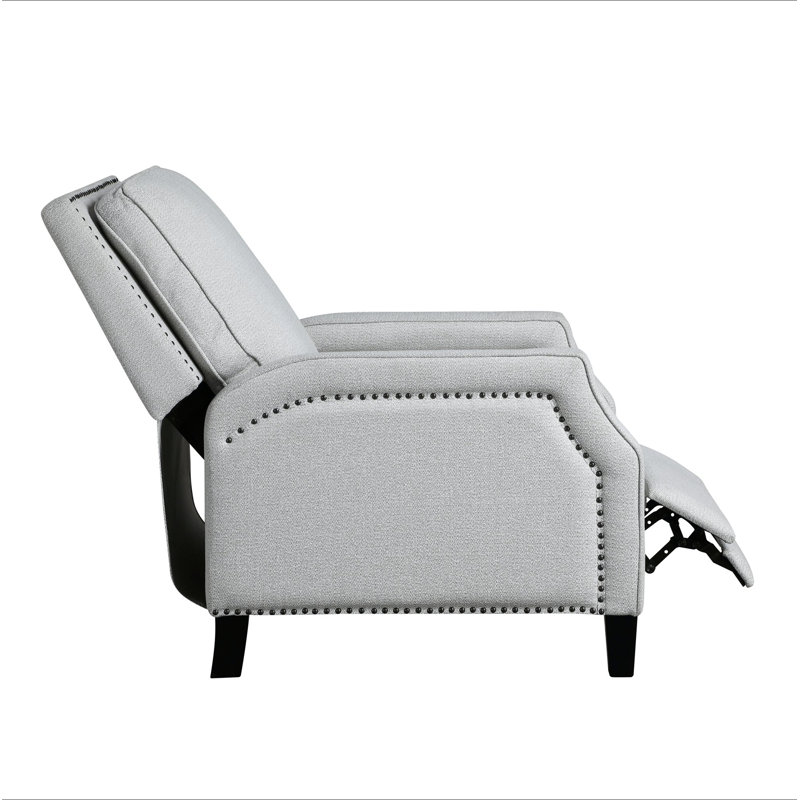 Push Back Reclining Chair Transitional Style Gray Chenille Upholstery 1Pc Cushion Seat Modern Living Room Furniture
