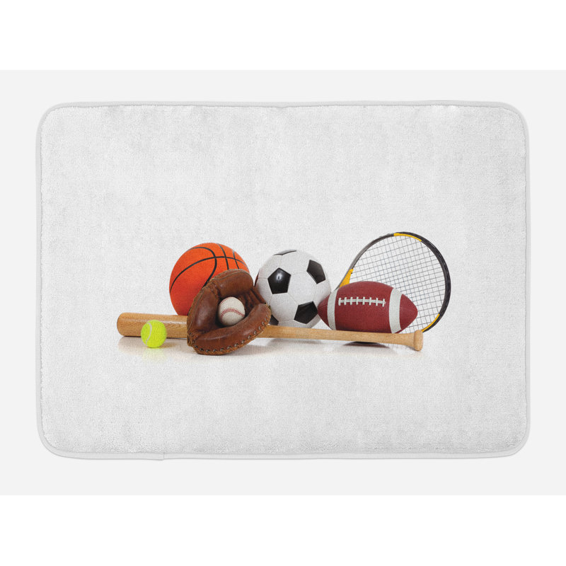 Multicolor Sports Equipment Non-Slip Plush Bath Mat