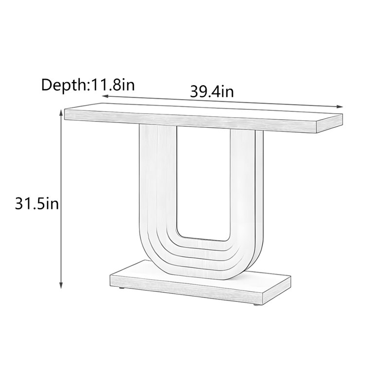 Console Minimalist Modern, H 31,5 po x l 39,4 po x P 11,8 po