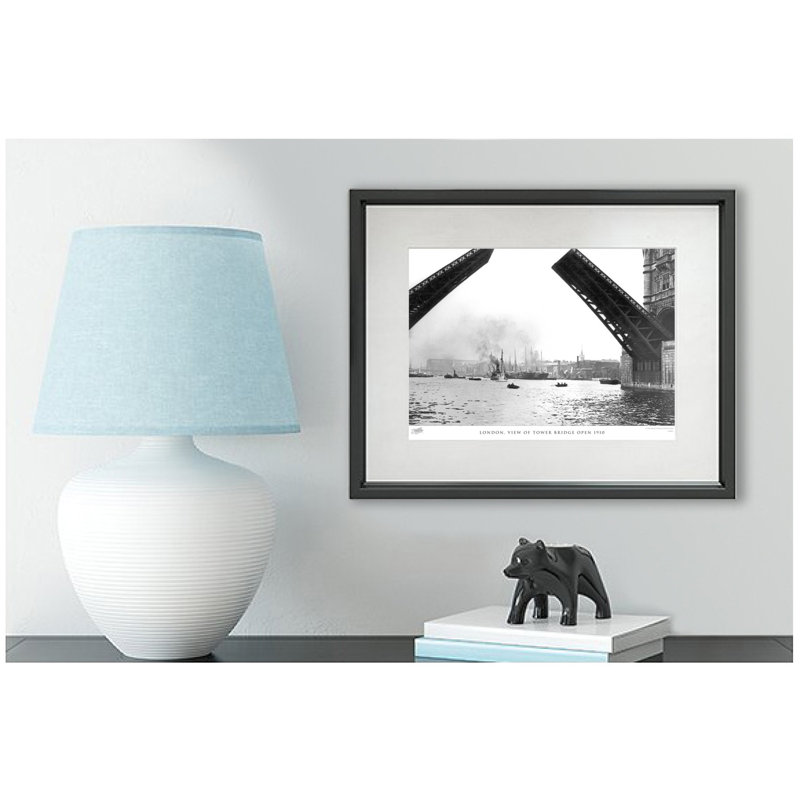 London, View Of Tower Bridge Open 1910 by Francis Frith - Single Picture Frame Print, 40cm H x 50cm W x 2.3cm D
