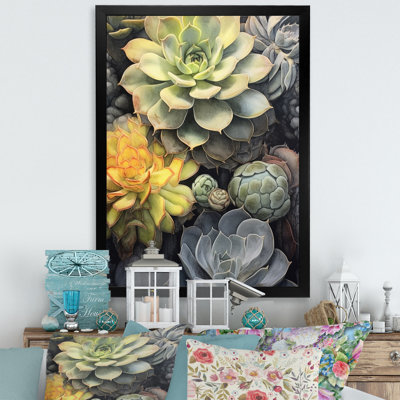«Green Grey Resilience Succulent», reproduction sur toile