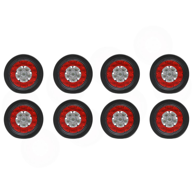 4 lumières de queue rondes à DEL 16 po 4 pièces