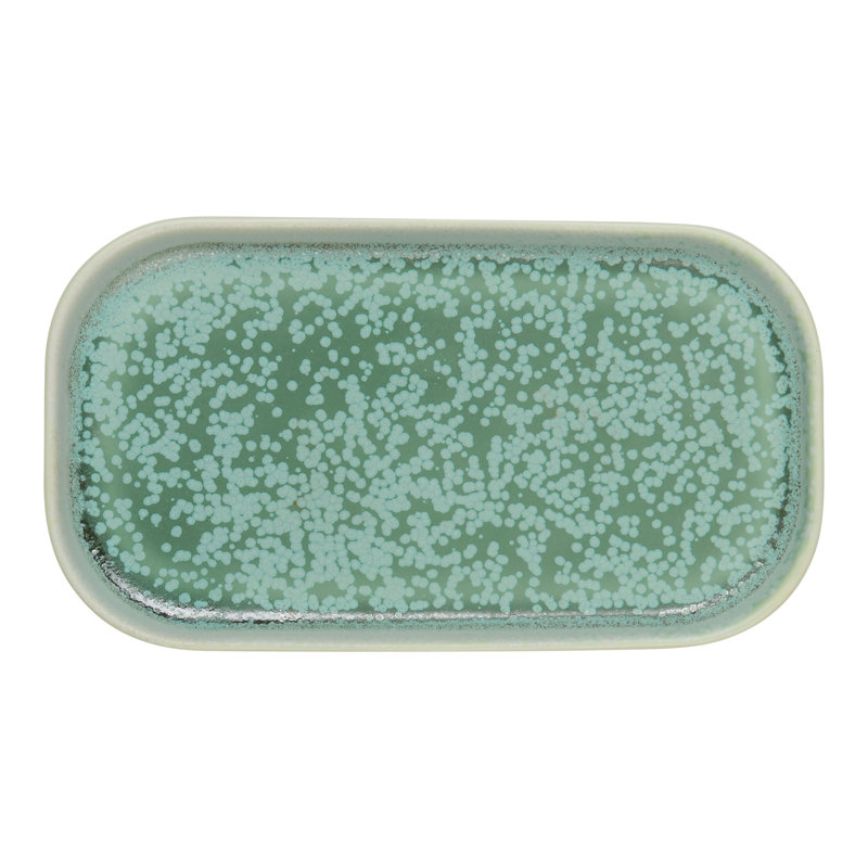 ASA Selection coppa snack plate, appetizer plate, antipasti, porcelain, 15 x 8.5cm, minto / green