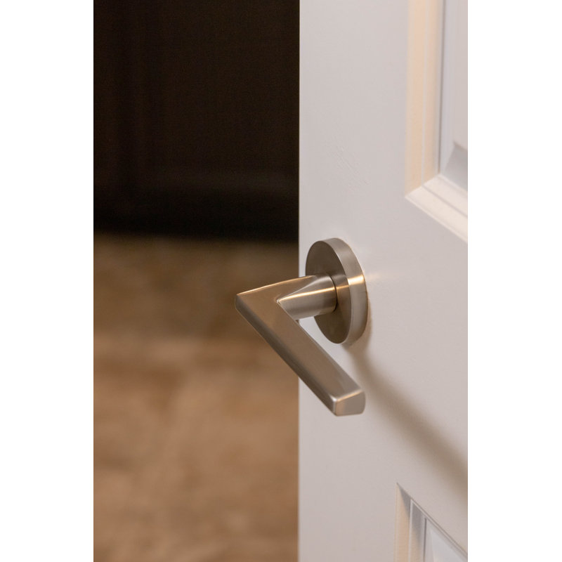 Flat Door Lever with Round Rosette