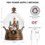 Lanterne en forme de boule à neige illuminée avec couronne musicale d'églises - Paillettes d'eau tourbillonnantes, USB / à piles, décor et cadeau