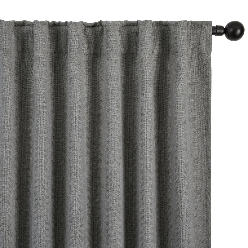 Linen-Look Total Blackout Curtains (Set of 2), Gray, 52" W x 96" L
