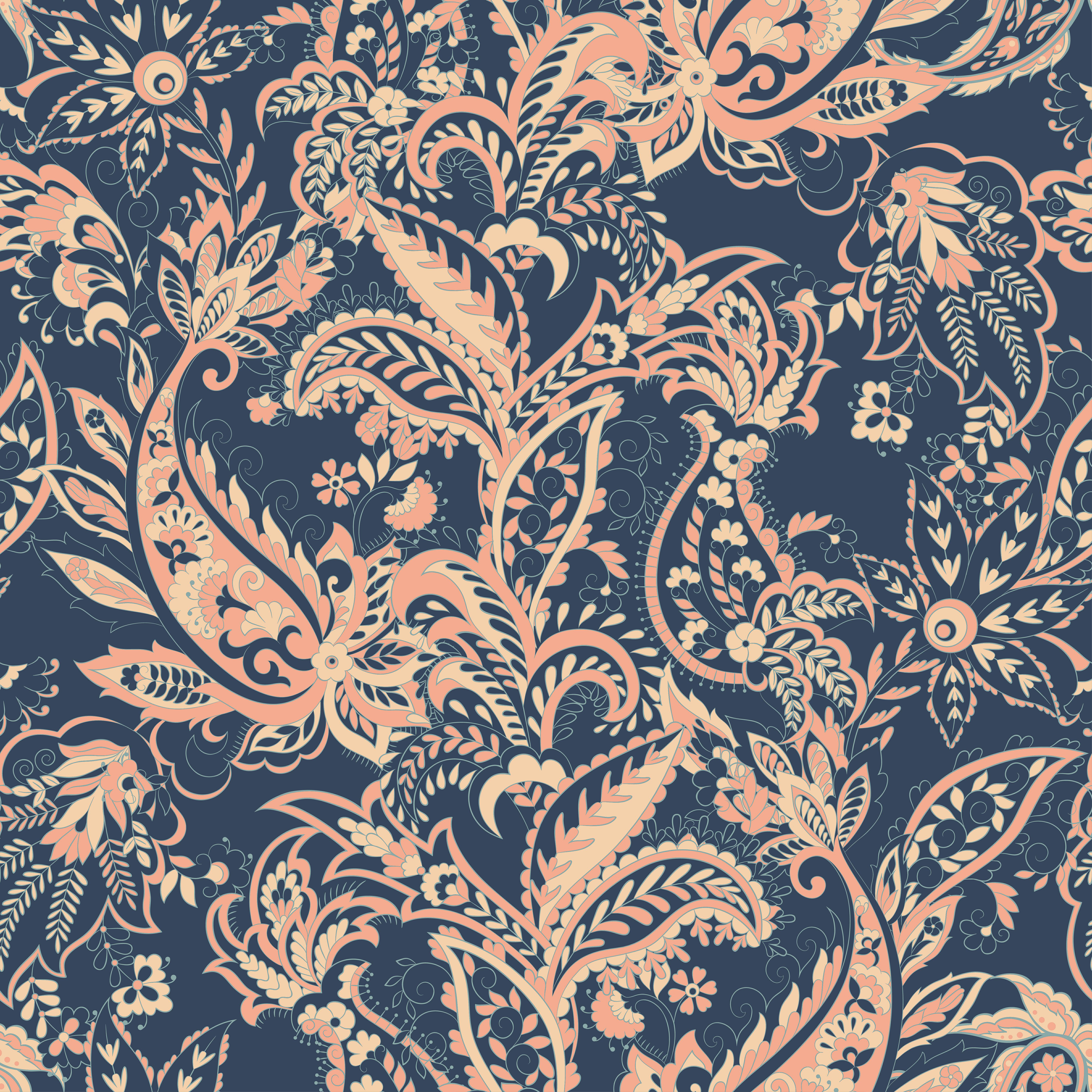 Charlton Home® Miltmore Paisley Pattern - Wrapped Canvas Graphic Art ...