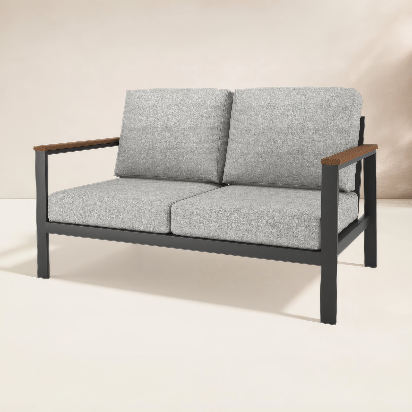 Townsend 55" Sunbrella® Patio Loveseat, Canvas Granite Sunbrella® Canvas, Brown