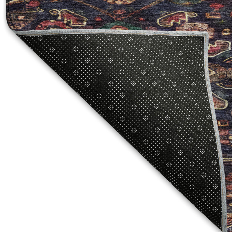 Premium Machine Washable Larock AMF1225 Medallion Rug, Rectangle 10' x 14'