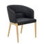 Chaise de salle à manger 23 pouces Cid Ravi, similicuir gris foncé, pieds en laiton