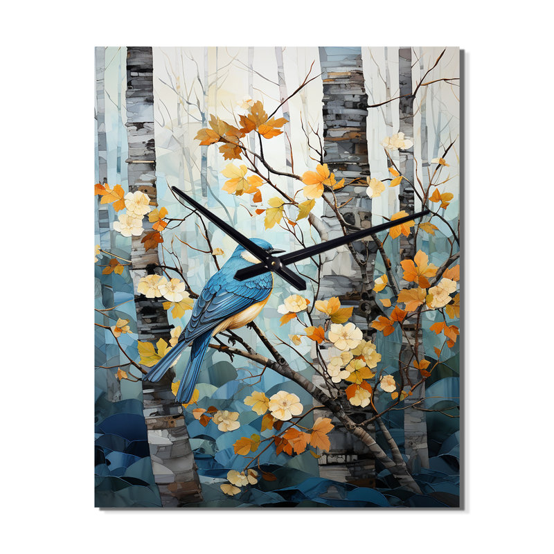 Birch Woods Enchanted Forest I - Animaux Très grandes horloges murales, H 28 po x l 12 po x P 1 po