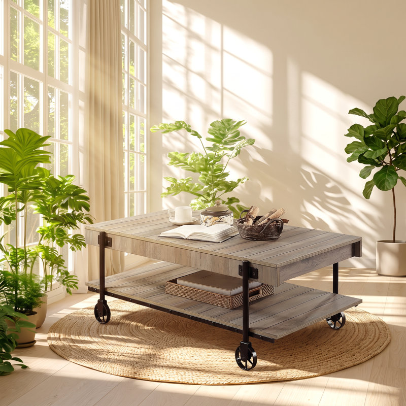 Table basse à tablettes ouvertes Mobilya l 47,25 po x P 25,63 po x H 18 po