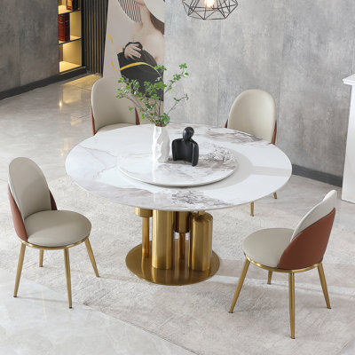 Ensemble de table de salle à manger, table ronde avec 4 chaises pour la salle à manger, cuisine