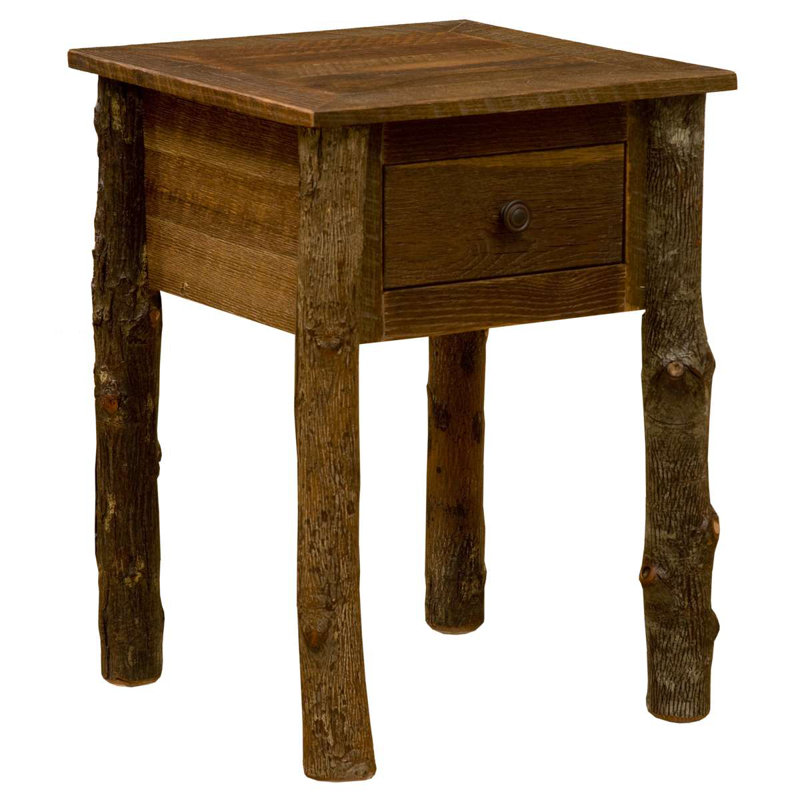 Table de bout à un tiroir Fireside Lodge Barnwood, Bois de grange
