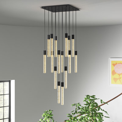 Luminaire suspendu rectangulaire à 16 lumières Aliha