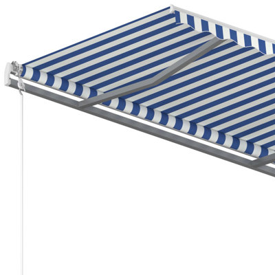 Vidaxl Automatic Retractable Awning Blue And White