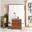 Full Size Murphy Bed with Foldable Desk - Walnut & White-8090087