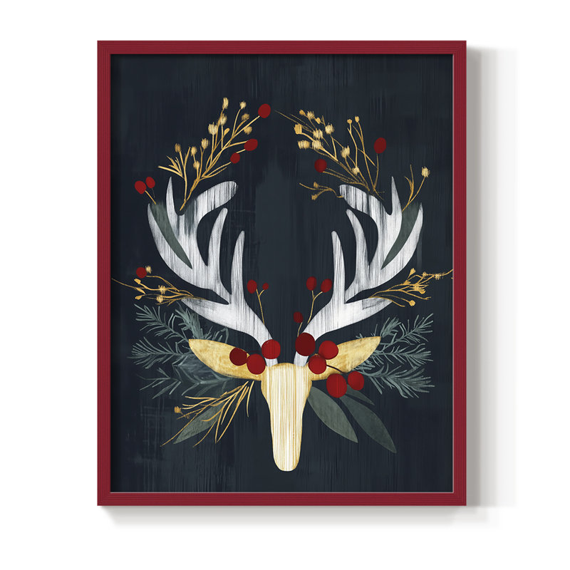 Reproduction encadrée - bois massif, H 11 po x l 9 po, Rouge