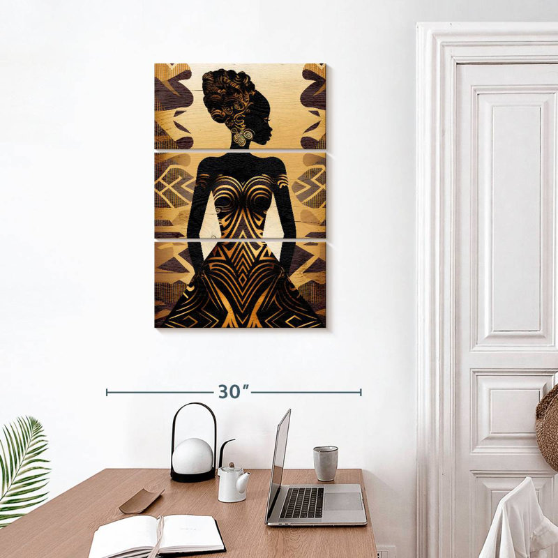 Silhouette tribale africaine, H 32 po x l 20 po