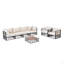 Ensemble de canapé modulaire de patio en métal 7 pièces Modern Modern-1299437645