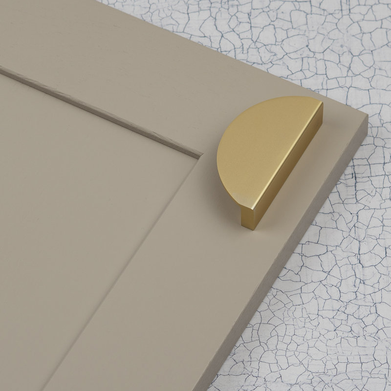 Half Moon Handles in Multiple Finish Variations, Brushed Brass
