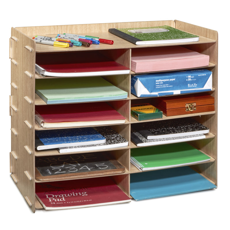 Organisateur de documents en bois, Beige
