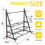 Support de rangement robuste en bois d'œuvre, tuyau en acier allié horizontal et support en bois avec roues - organisateur d'atelier de garage mobile à 5 niveaux (l 50 po x P 25,6 po x H 63 po)