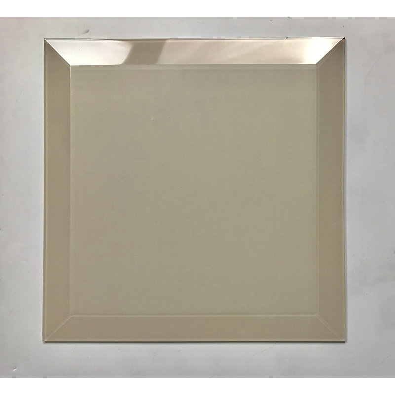 Frosted Elegance 8 in. x 8 in. Diamond Grade Glass Beveled Large Format Square Decorative Kitchen & Bathroom Wall Tile