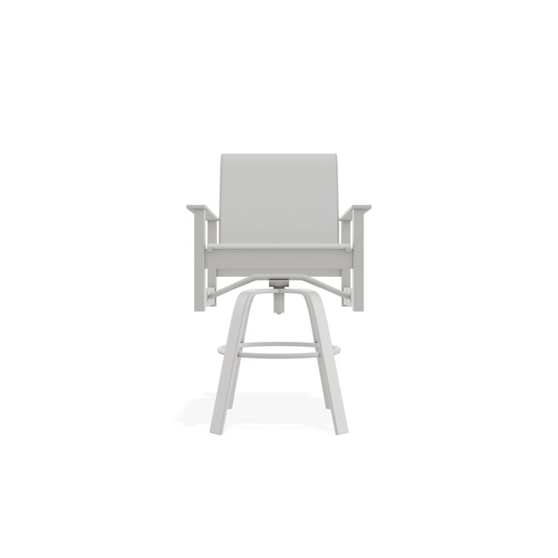 Fauteuil pivotant à hauteur de barre en polymère de qualité marine Leeward Sling, Neige, Blanc 6D Sunbrella®