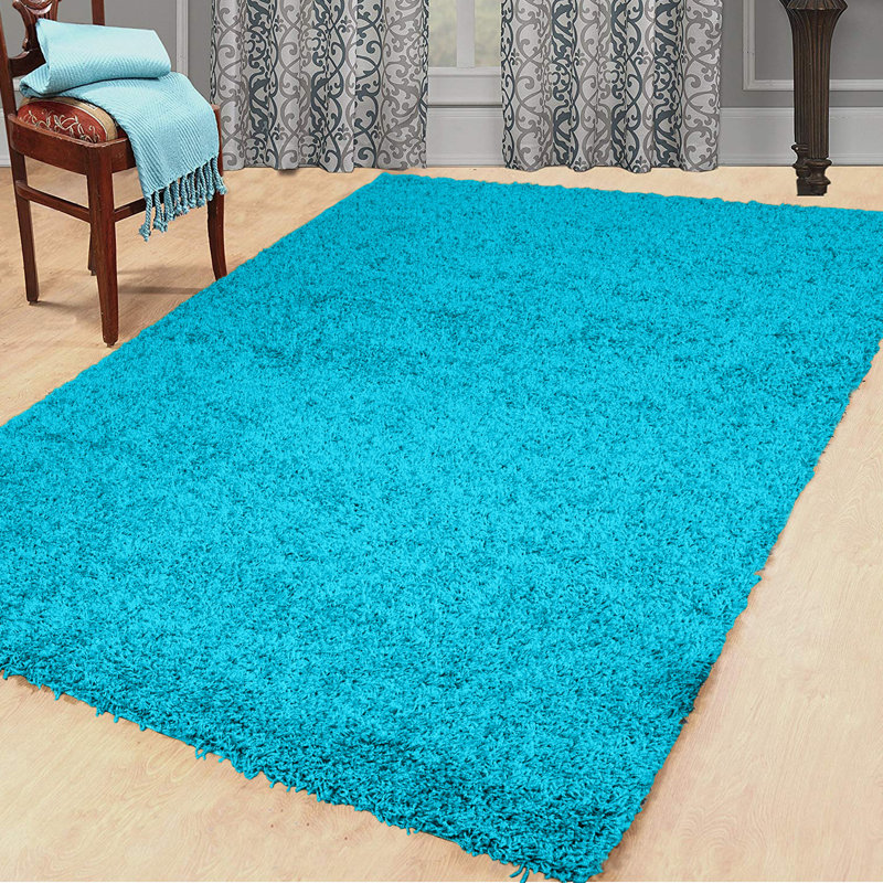 Kailum Solid Colour Shag Area Rug, Rectangle 60 x 110cm