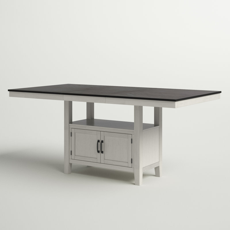 Table de salle à manger extensible Knauss, Gris pierre / gris anthracite